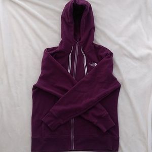 Purple women's The North Face zip up sweater